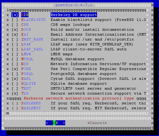 postfix make config 出力